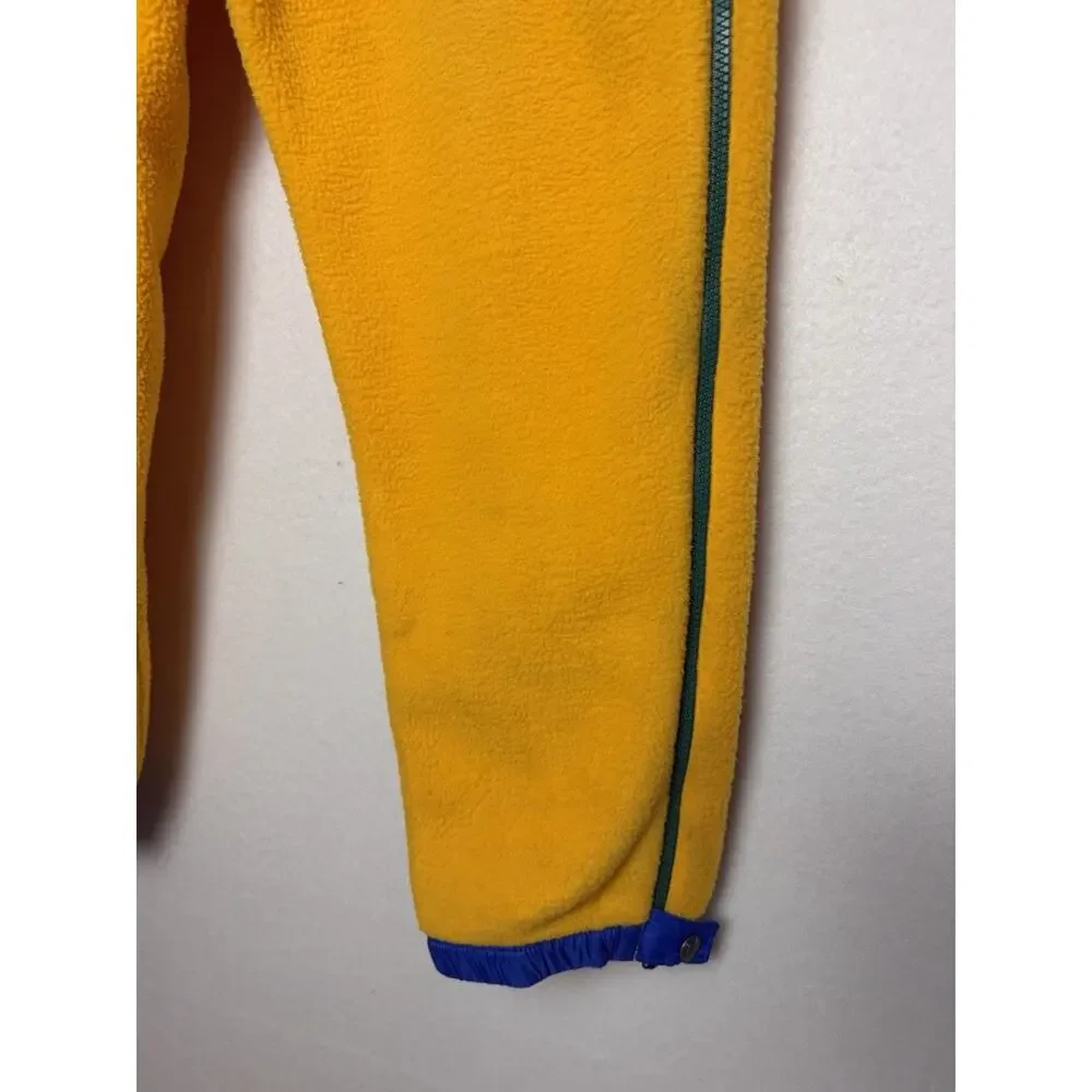 The North Face Colorblock Fleece Jogger Side Zipper Yellow Pants Men's Size L